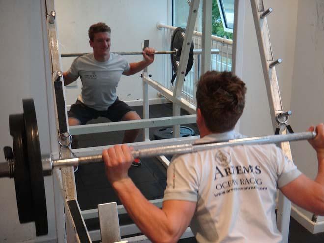 The sailors are working to tailored fitness programmes to help improve strength and conditioning, core stability and aerobic and anerobic fitness © Artemis Offshore Academy www.artemisonline.co.uk